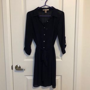 Navy button up dress